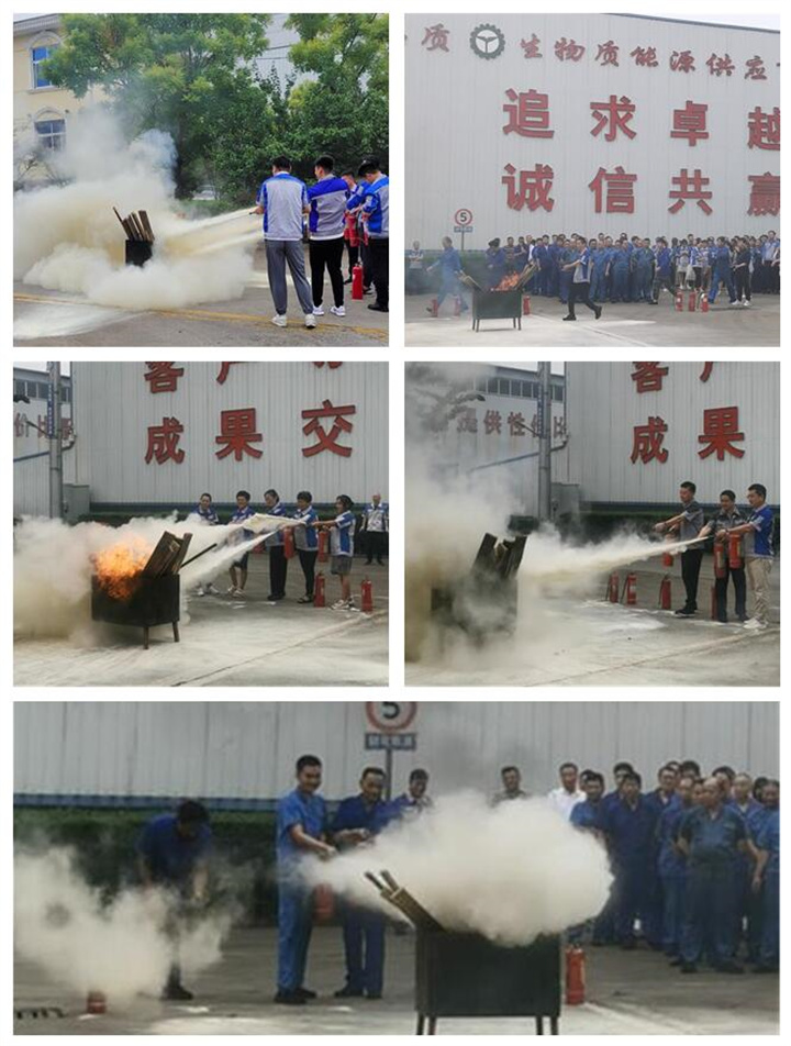 隨后，集團(tuán)消防安全員為廣大職工講解滅火器和消防水槍的使用方法，并現(xiàn)場(chǎng)演示。廣大員工積極參與到教學(xué)演練當(dāng)中，進(jìn)一步鞏固消防培訓(xùn)知識(shí)。